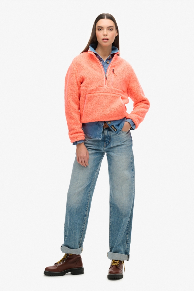 OUTDOOR HALF ZIP FLEECE W2012341A PASTELLINE CORAL